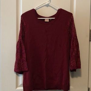 Devotion by Cyrus wine colored blouse